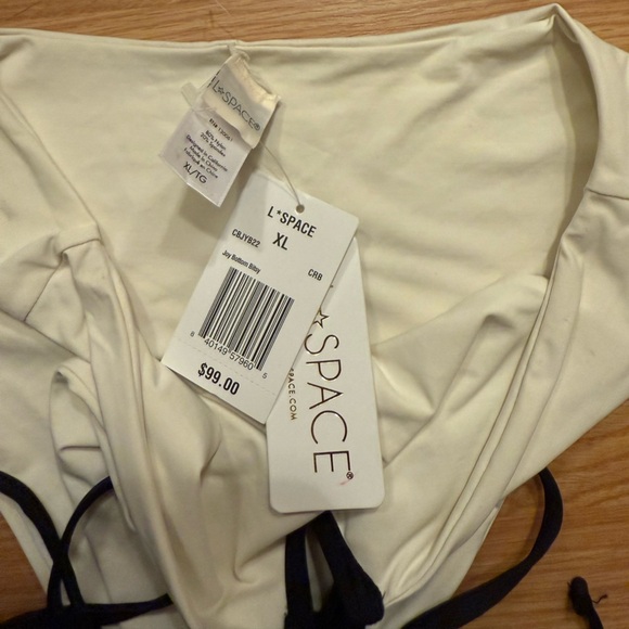 L*Space Joy Bitsy Bikini Bottom in Cream Black - L - Picture 6 of 7